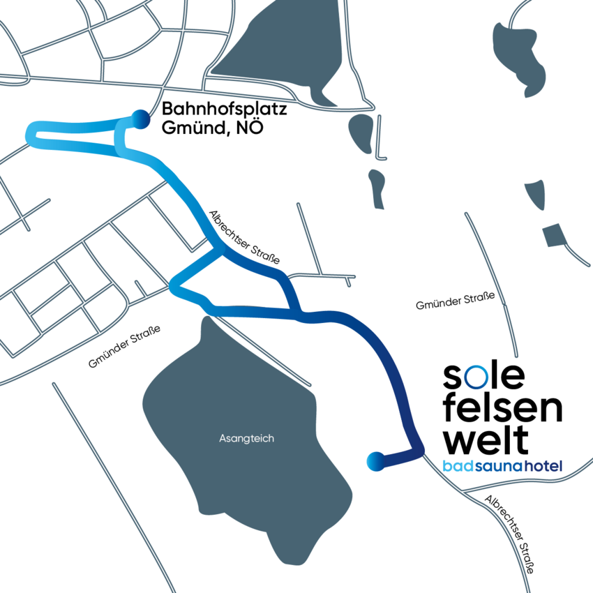 Fußweg Bahnhof Gmünd - Sole Felsen Welt